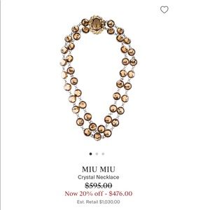 Beautiful Brown Crystal Miu Miu Necklace